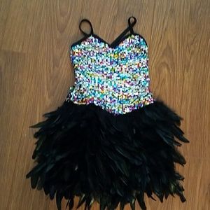 Curtain Call Multi colored feathered costume